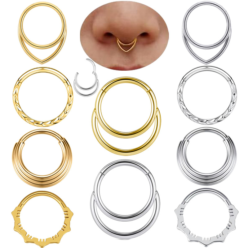 Body Jewelry And Earrings - 코 후프 귀걸이 금속 코 링