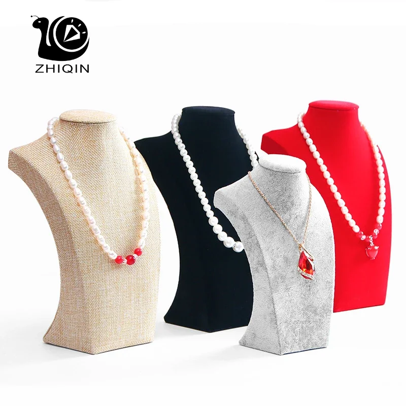 Body Jewelry Display Ideas - 벨벳 초상화 목걸이 디스플레이 펜던트 주최자