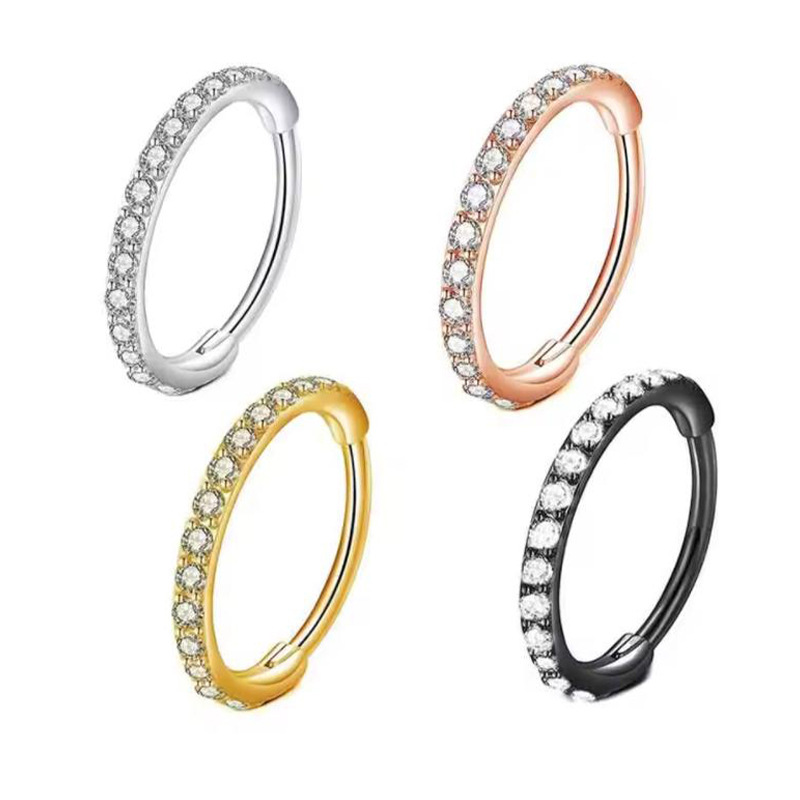 Body Jewelry And Earrings - 16G 투명 CZ 코링 후프 316L