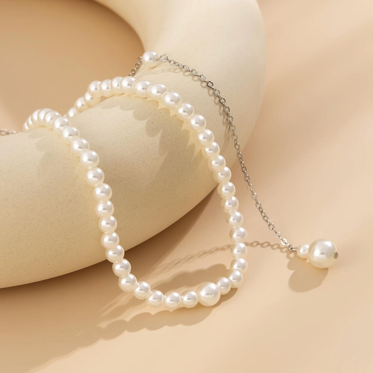 Body Jewelry For Backless Dress - 정교한 인조 진주 롱 목걸이, 섹시한