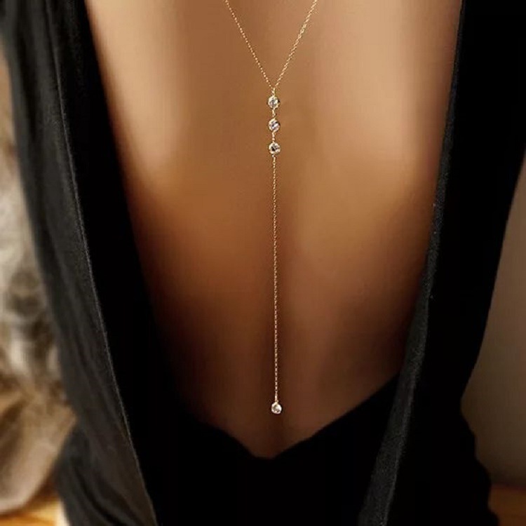 Body Jewelry Bra - 새로운 라인스톤 섹시 여성 백 체인