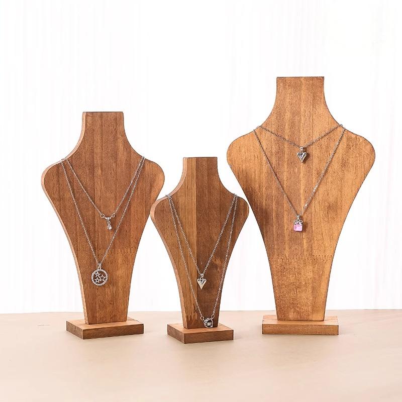 Body Jewelry Display Ideas - 호두 나무 분리형 마네킹 목걸이 디스플레이