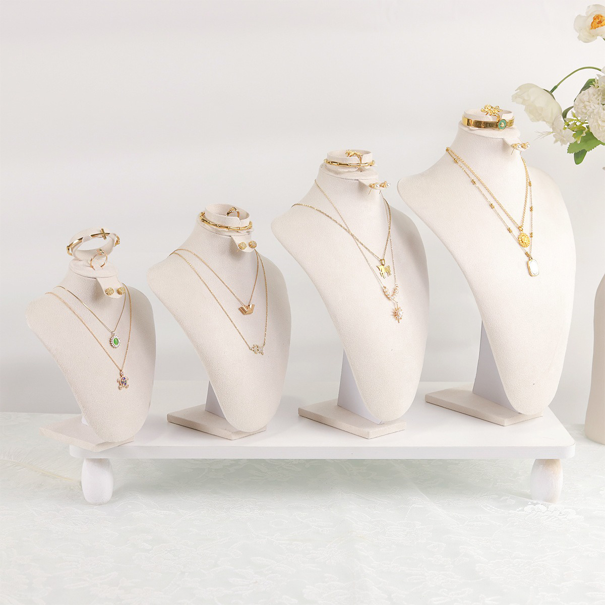 Body Jewelry Display Ideas - 벨벳 보석 디스플레이 버스트 인간형 목/가슴
