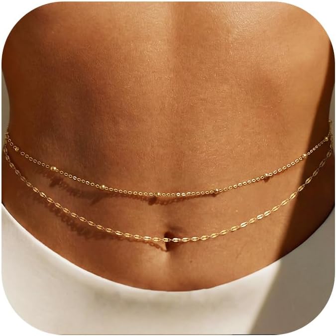 Body Jewelry Ends - 14K 금도금 허리 체인 여성용 레이어드