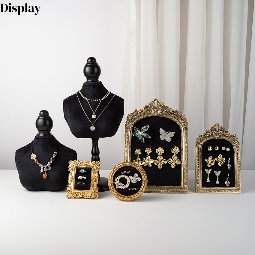 Body Jewelry Stores - 블랙 벨벳 바스트 폼 쥬얼리 디스플레이