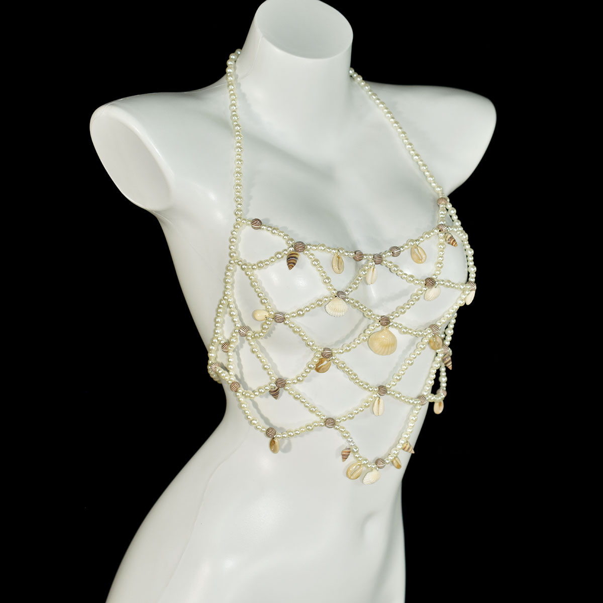 패션 모조 진주 브라 허리 스커트 수트 소라 불가사리  - Body Jewelry Bra 리뷰 및 가격