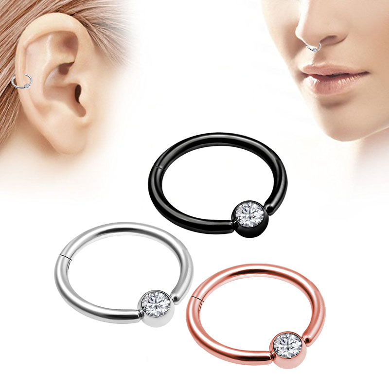 1개 펑크 스타일 코 링 클리커 세그먼트 코 후프 링  - Body Jewelry And Earrings 리뷰 및 가격