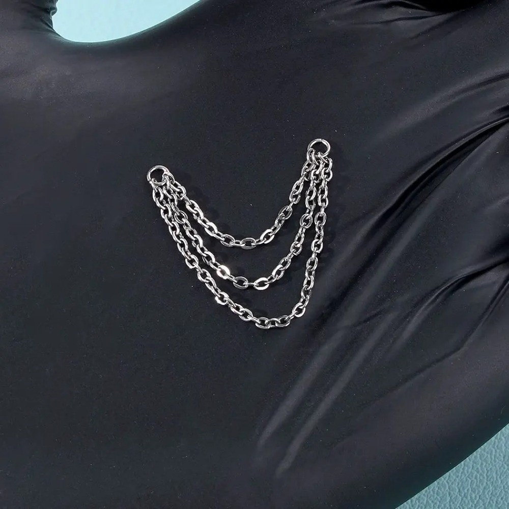 패션 티타늄 코 체인 더블 체인 3중 체인 라브렛 체인 - Body Jewelry Titanium 리뷰 및 가격