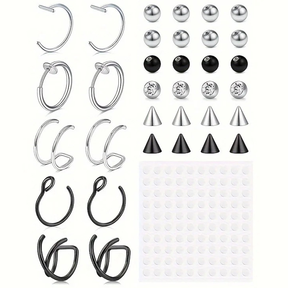 가짜 피어싱, 가짜 립 링, 가짜 코 링, 가짜 뱀 물 - Body Jewelry And Earrings 리뷰 및 가격