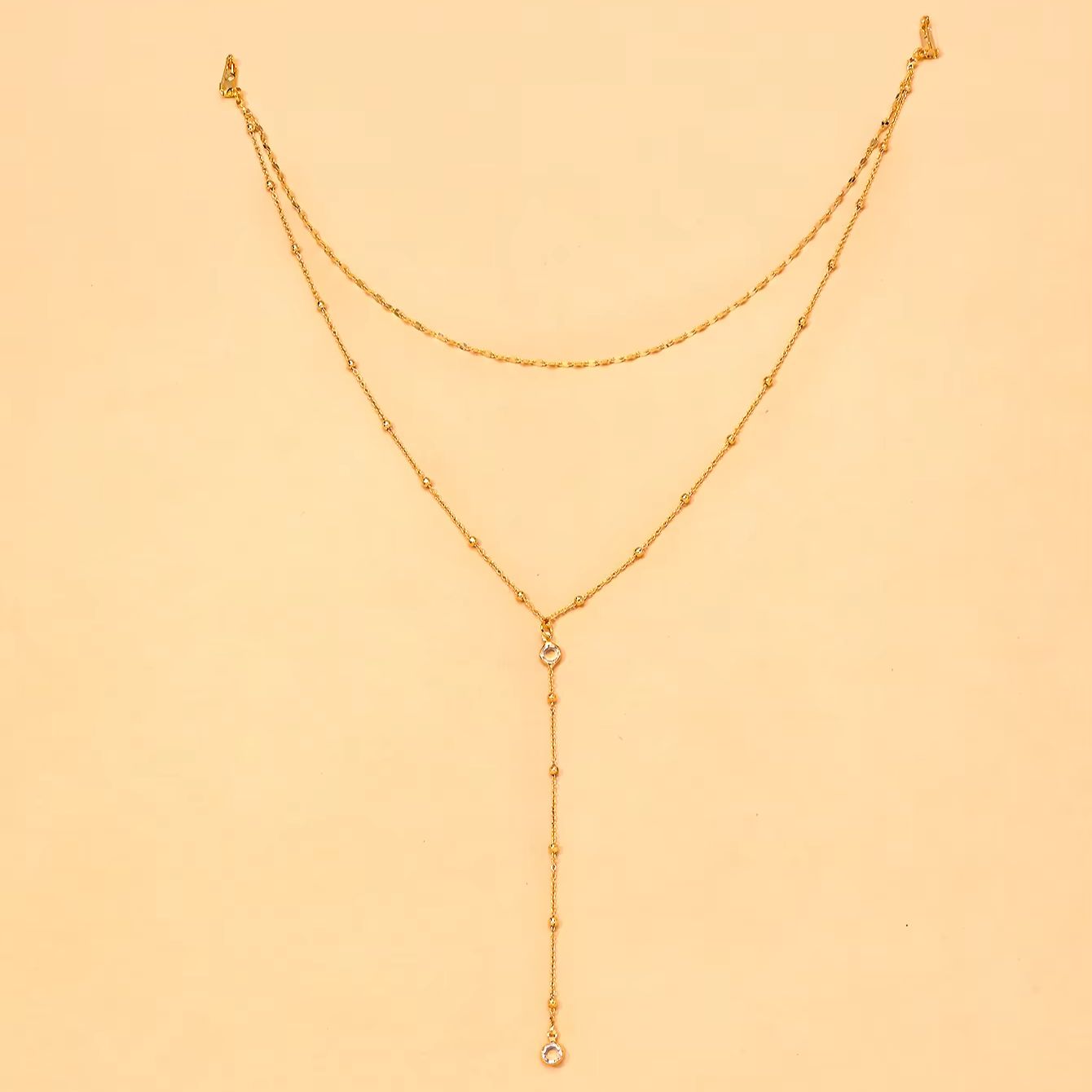 섬세한 금도금 CZ 비즈 백드롭 체인 목걸이 (여성용  - Body Jewelry For Backless Dress 리뷰 및 가격