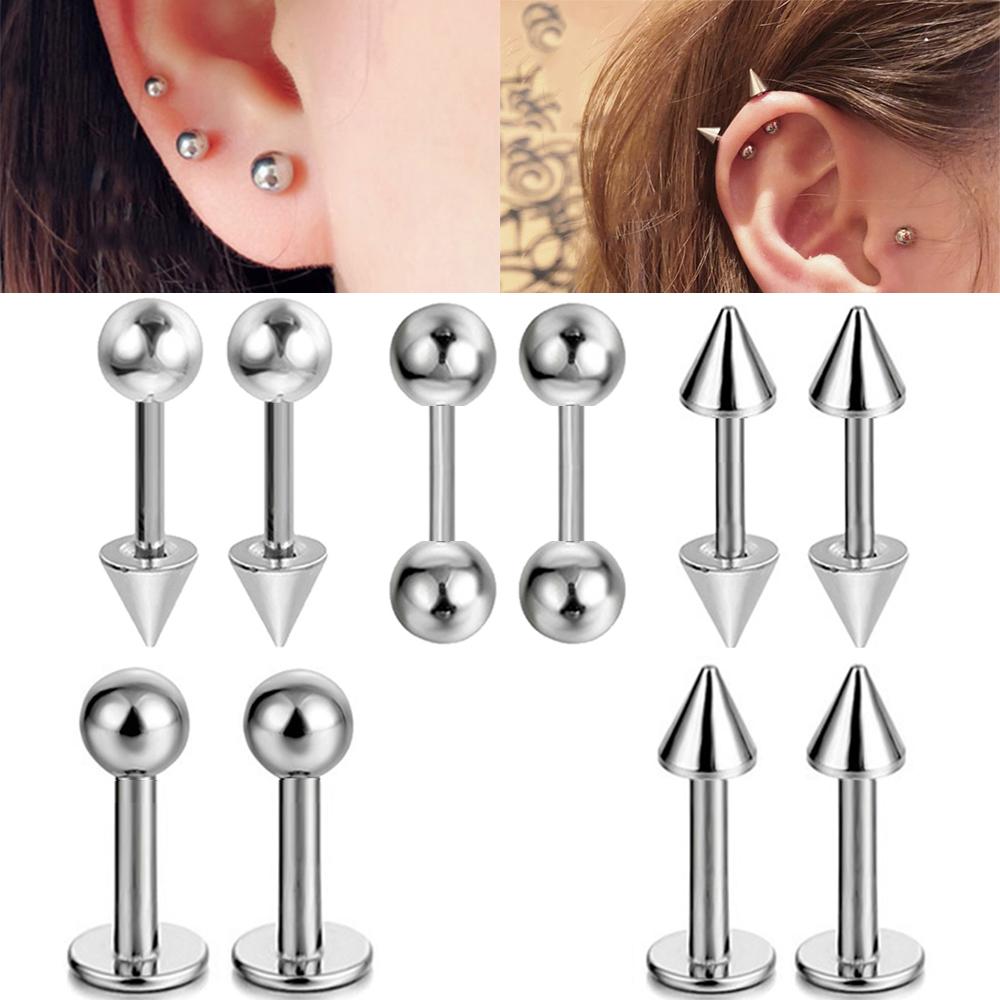 2Pcs 의학 스테인리스 Labret, 입술 피어싱 보 - Body Jewelry Trend 리뷰 및 가격