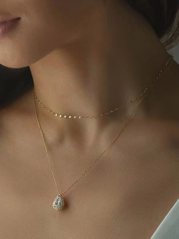 골드 실버 눈물방울 크리스탈 백 체인 목걸이 라리어트  - Body Jewelry For Backless Dress 리뷰 및 가격