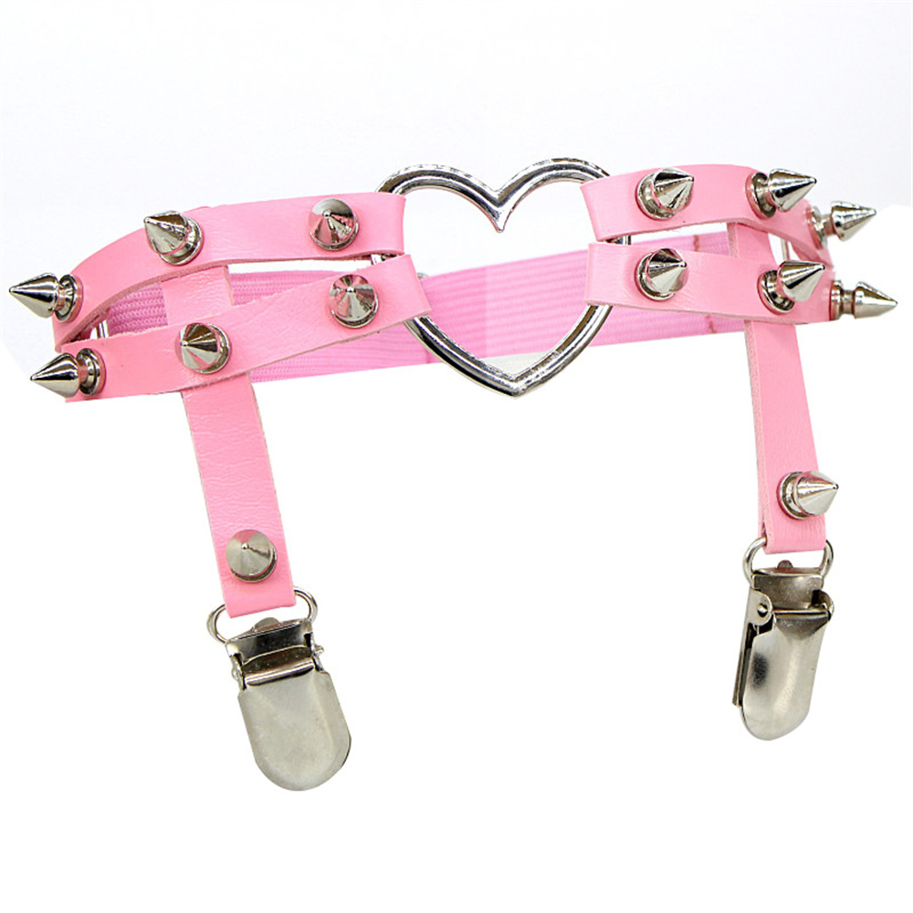 1Pcs 여성 펑크 고스 하트 PU 가죽 탄성 다리 반 - Body Jewelry Ends 리뷰 및 가격