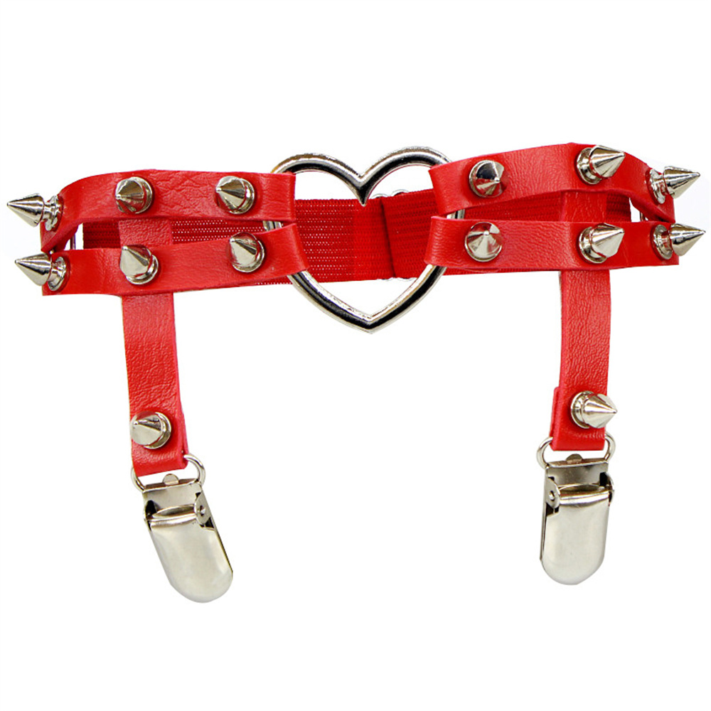 1Pcs 여성 펑크 고스 하트 PU 가죽 탄성 다리 반 - Body Jewelry Ends 리뷰 및 가격