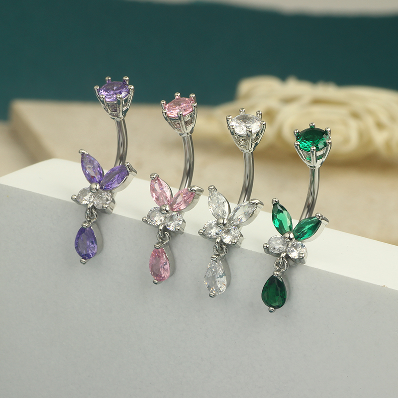 스테인리스 스틸 댕글 나비 배꼽 단추 반지, 배꼽 피어 - Body Jewelry Co 리뷰 및 가격