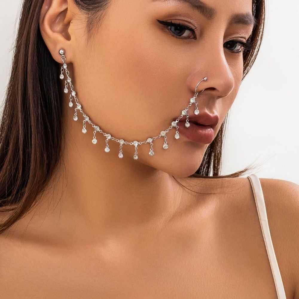 벨리댄스 액세서리 귀걸이와 코링, 가짜 코 피어싱 클립 - Body Jewelry And Earrings 리뷰 및 가격
