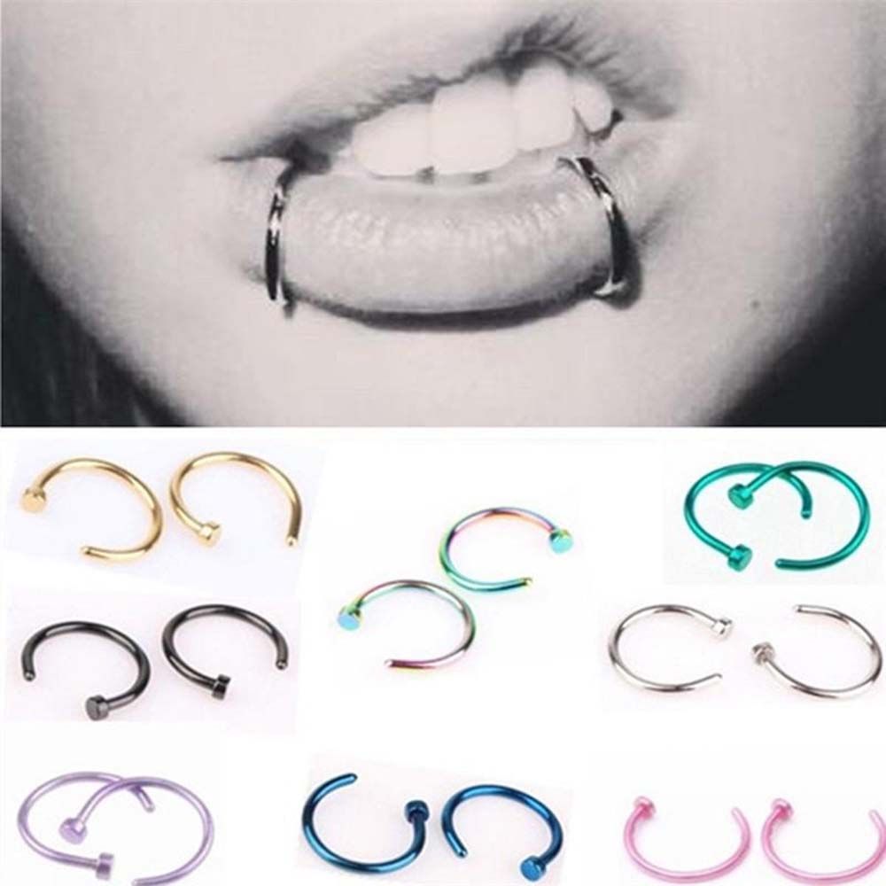 여성용 10개입 얇은 스테인리스 스틸 C형 후프 스터드 - Body Jewelry And Earrings 리뷰 및 가격