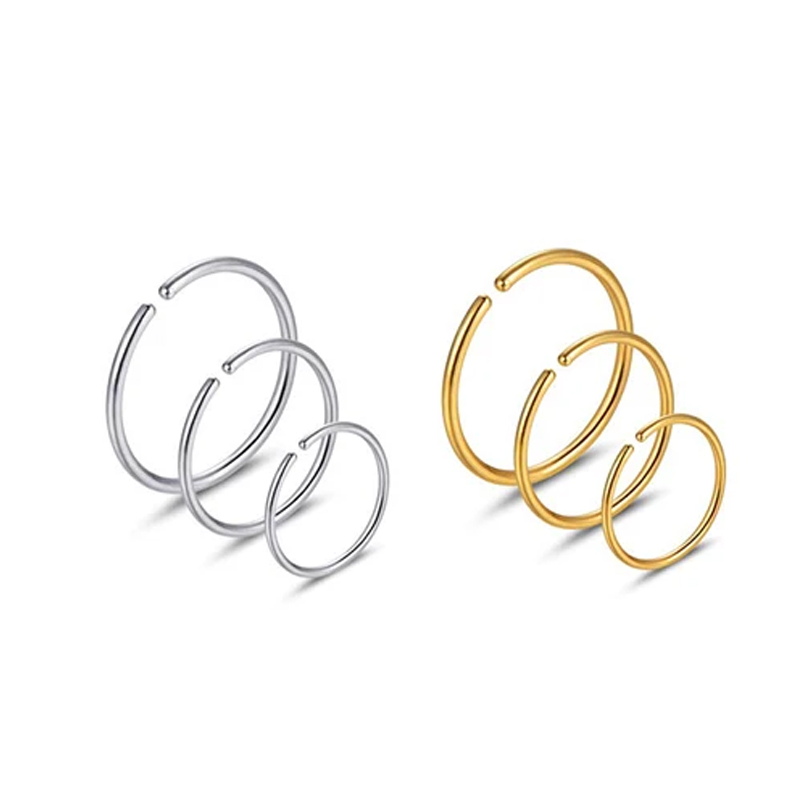 6개/세트 저자극성 코링 후프 316L 외과용 스테인리 - Body Jewelry And Earrings 리뷰 및 가격