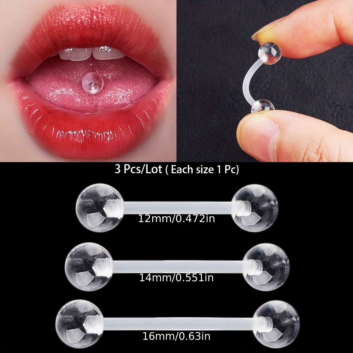 3 개/대 (각 크기 1 개) 부드러운 투명 보이지 않 - Body Jewelry Stores 리뷰 및 가격