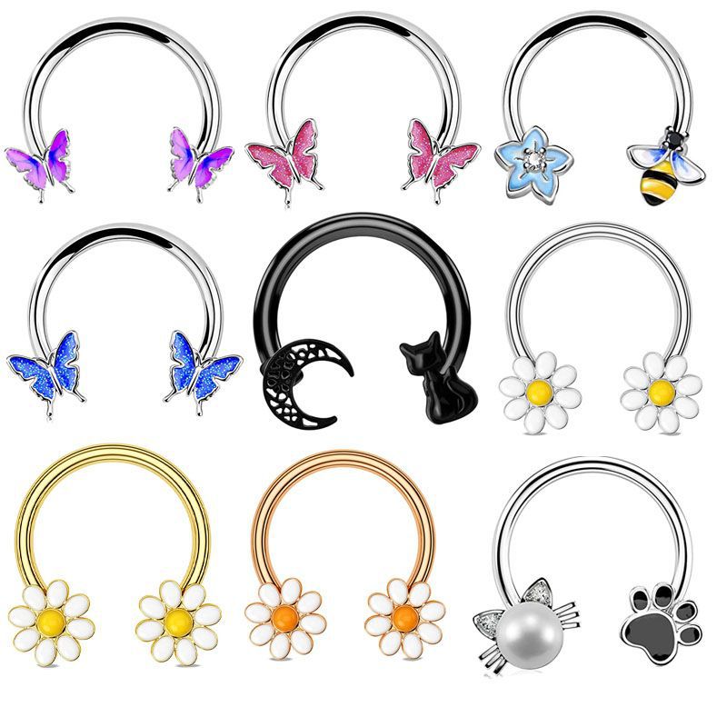 16G 셉텀 링 데이스 피어싱 주얼리 수술용 스틸 연골 - Body Jewelry And Earrings 리뷰 및 가격