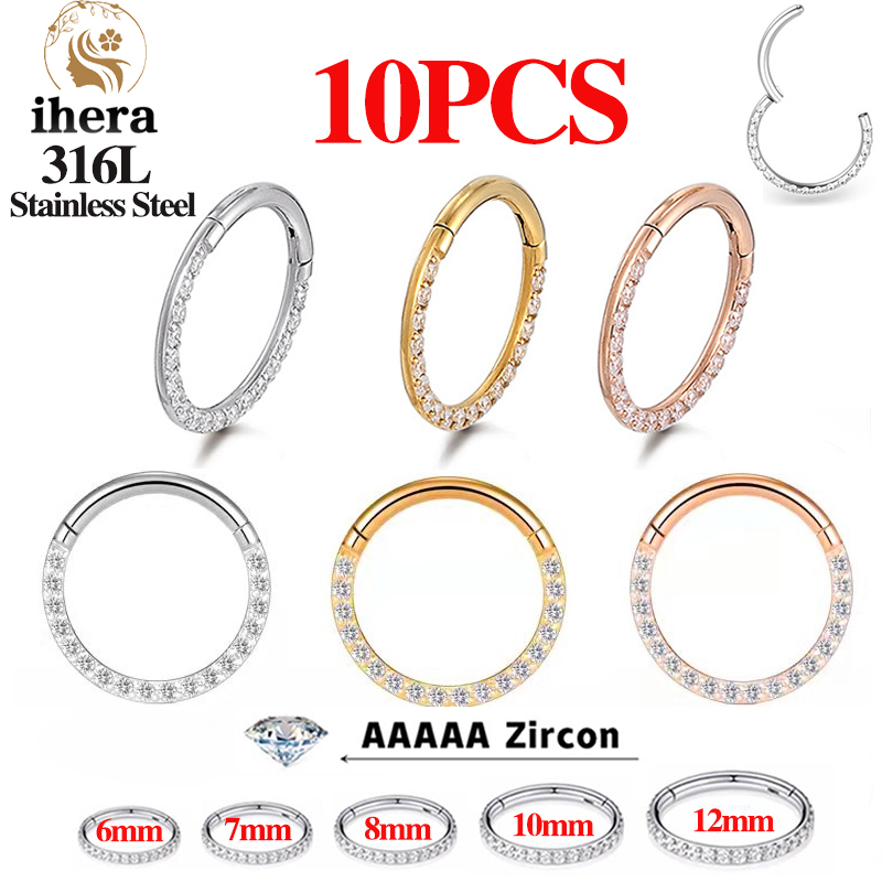 1/10개 스테인리스 스틸 코링, 셉텀 클리커, CZ  - Body Jewelry And Earrings 리뷰 및 가격