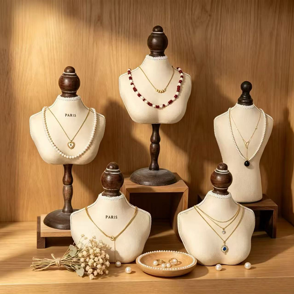 빈티지 나무 목걸이 디스플레이 마네킹 스탠드 레이스 트 - Body Jewelry Display Ideas 리뷰 및 가격