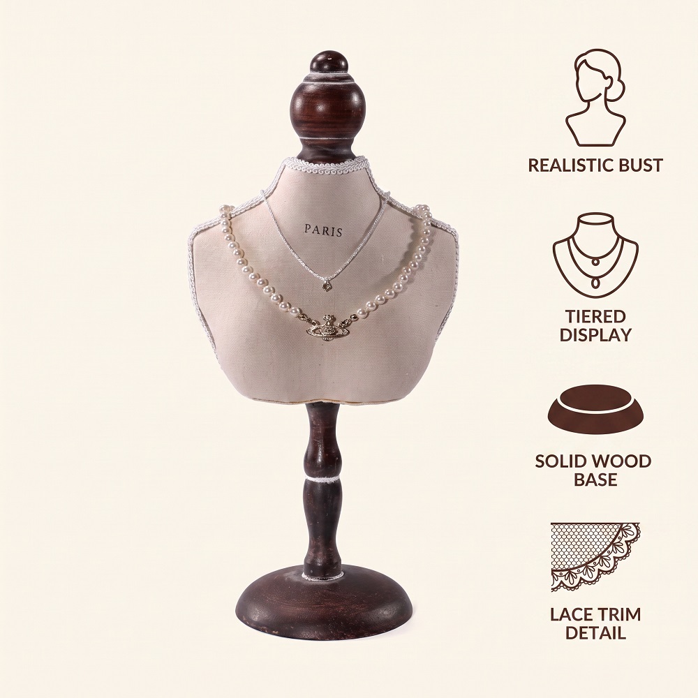 빈티지 나무 목걸이 디스플레이 마네킹 스탠드 레이스 트 - Body Jewelry Display Ideas 리뷰 및 가격