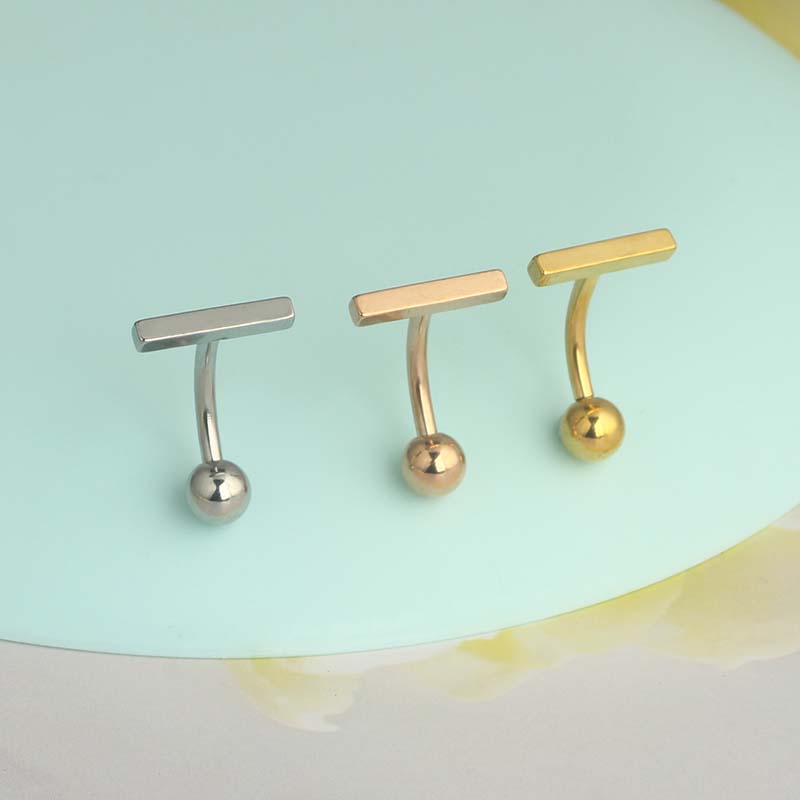 섹시한 매달려 배꼽 배꼽 반지 스테인레스 스틸 더블 T - Body Jewelry Co 리뷰 및 가격