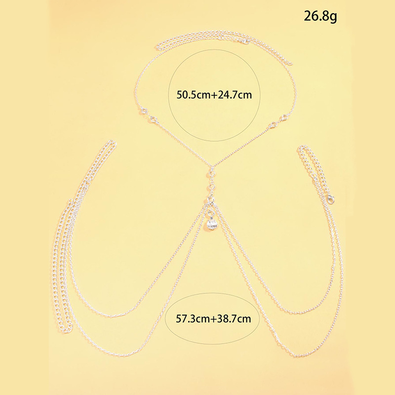 여성용 실버톤 바디 체인 크리스탈 쉘 참 레이어드 허리 - Body Jewelry Ends 리뷰 및 가격