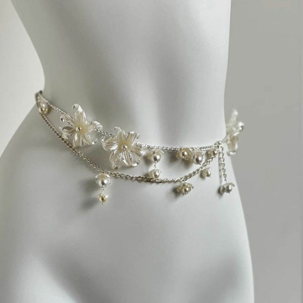 패션 우아한 진주 허리 체인 허리 액세서리 다용도 플로 - Body Jewelry Ends 리뷰 및 가격