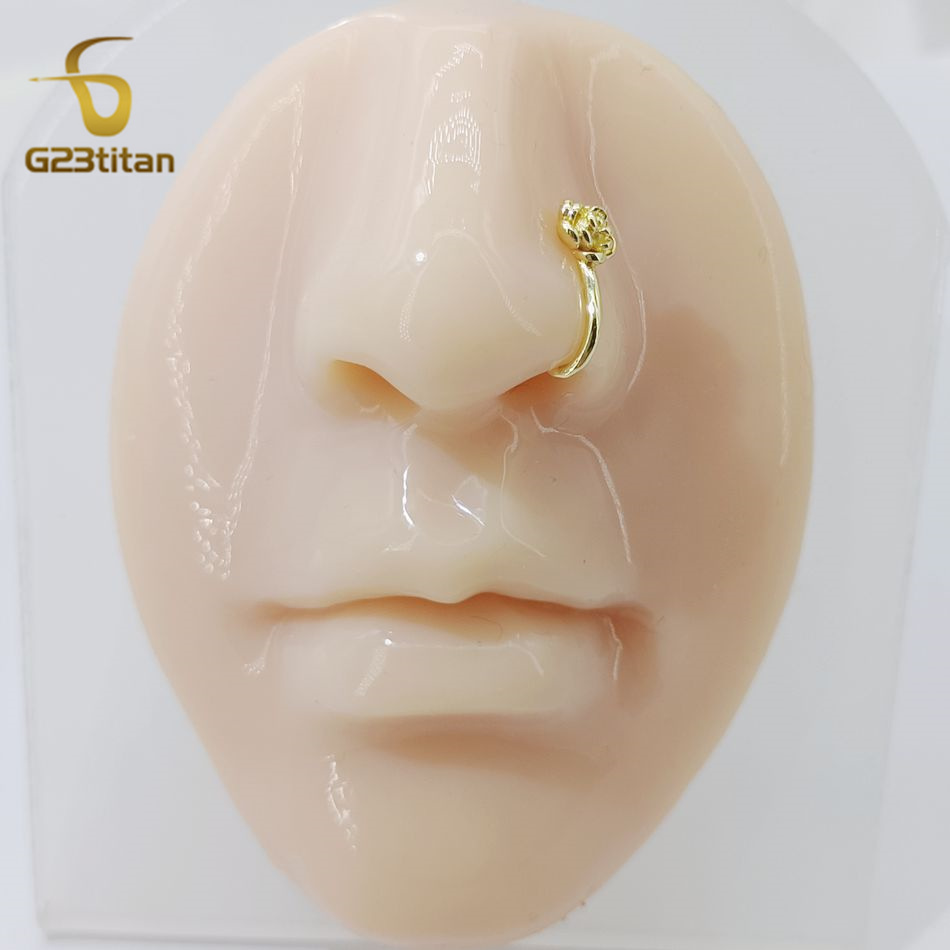 1개 크리스탈 구리 로즈 코 클립 U자형 가짜 피어싱  - Body Jewelry And Earrings 리뷰 및 가격