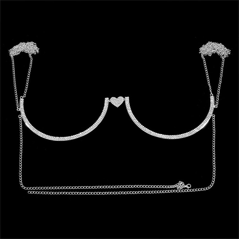 Stonefans 하트 라인석 가슴 브래킷 바디 쥬얼리 - Body Jewelry Bra 리뷰 및 가격