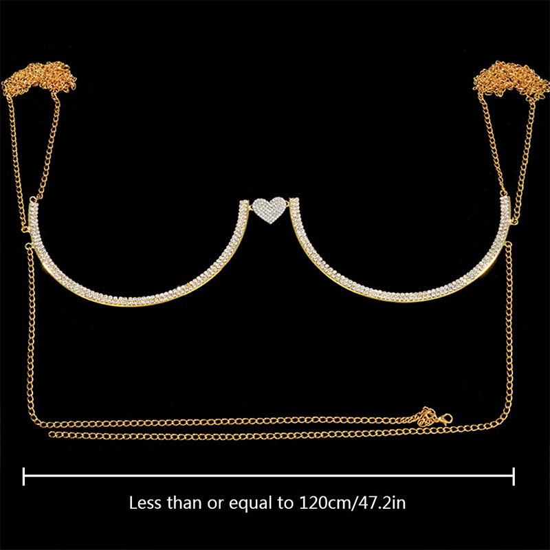 Stonefans 하트 라인석 가슴 브래킷 바디 쥬얼리 - Body Jewelry Bra 리뷰 및 가격